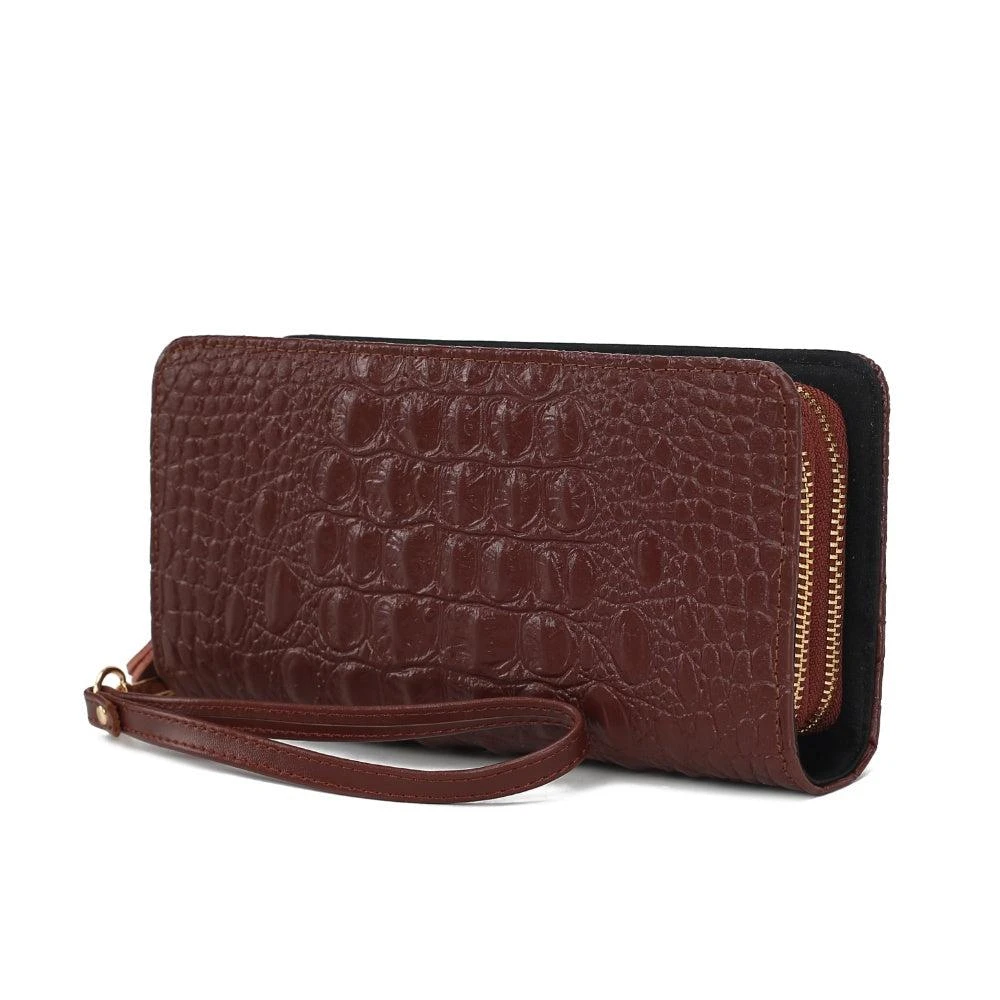 MKF Collection By Mia K. Eve Genuine Leather Croc Women’s Wristlet Wallet by Mia K