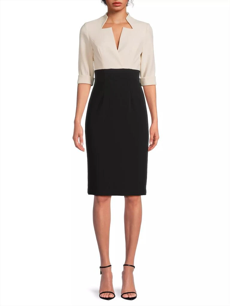 Black Halo Vespera Two-Tone Sheath Dress 3