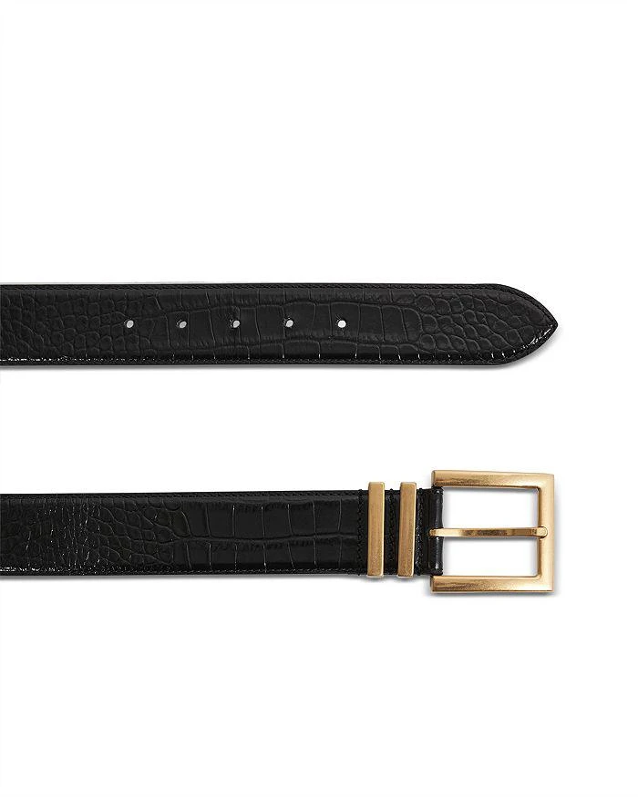 REISS Women's Brompton Croc Angular Buckle Belt 4