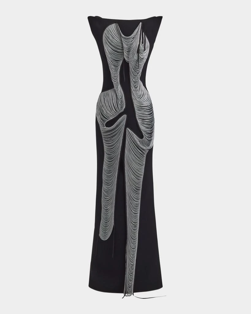 Maticevski Figural Fringe Gown 1
