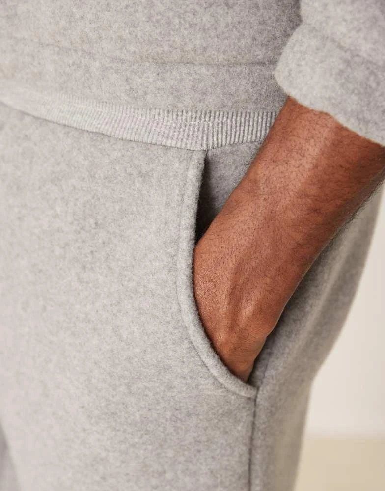 ASOS ASOS DESIGN Premium felt straight leg joggers in grey marl 3