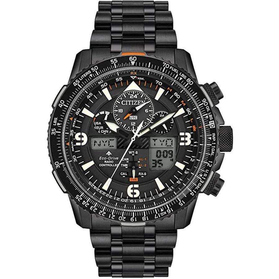 Citizen Promaster Skyhawk A-T Perpetual Alarm World Time Chronograph Analog-Digital Black Dial Men's Watch JY8075-51E 1