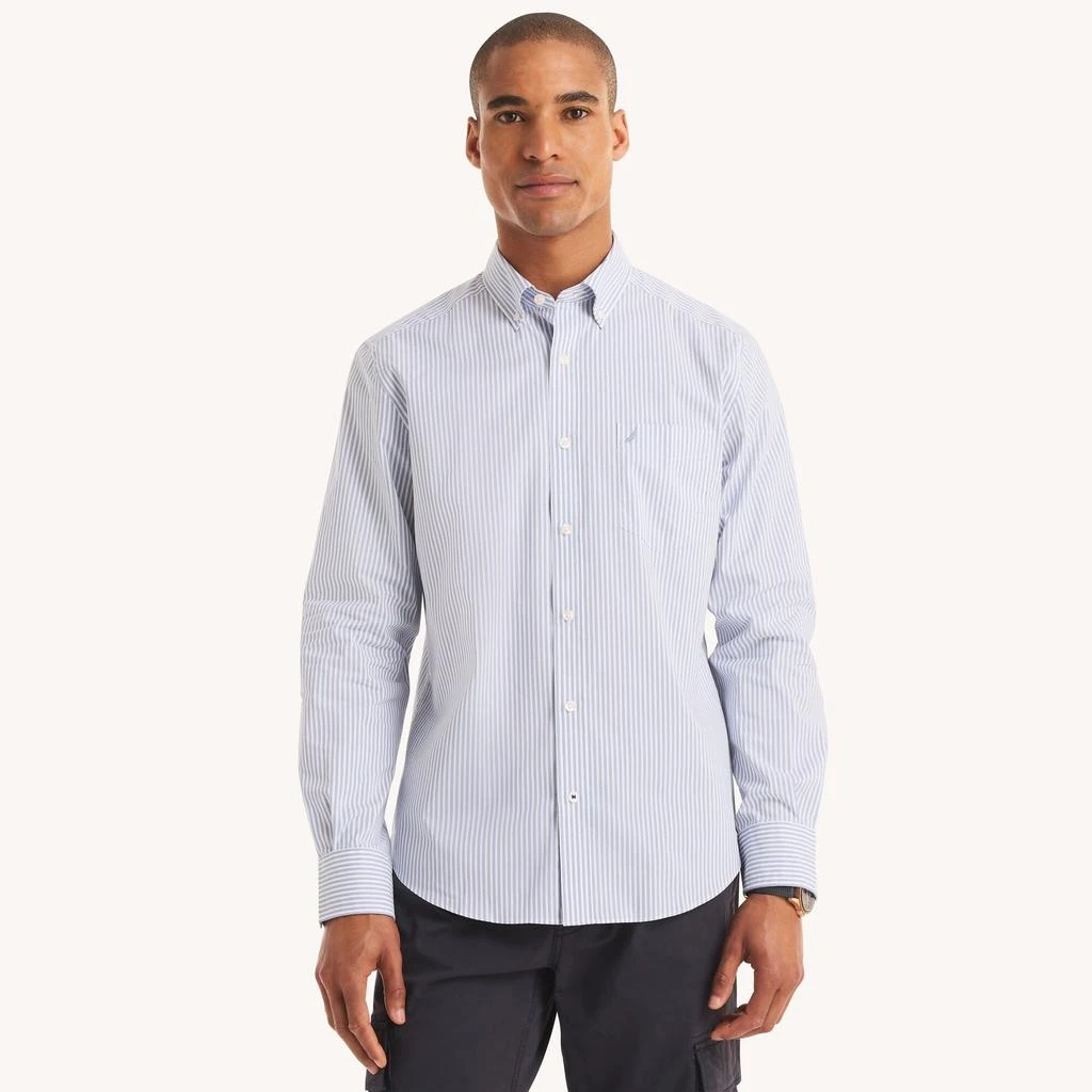 Nautica Mens Classic Fit Wrinkle-Resistant Striped Shirt