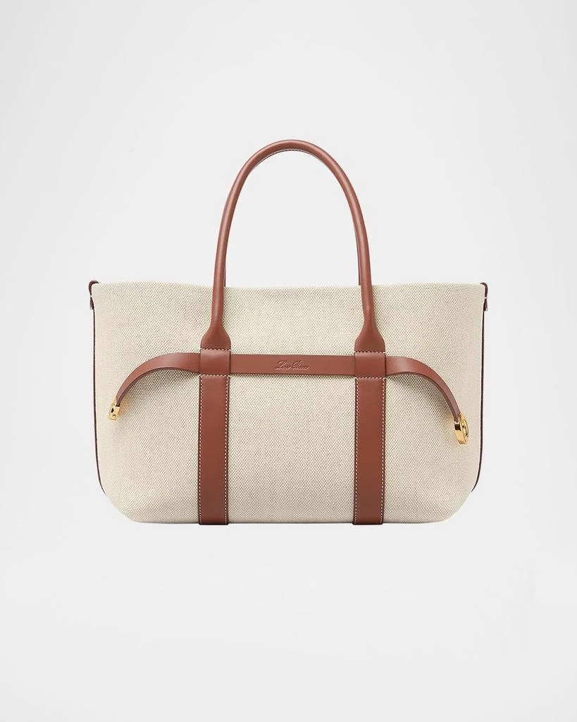 Loro Piana Ghiera Small Canvas Shopper Tote Bag 1