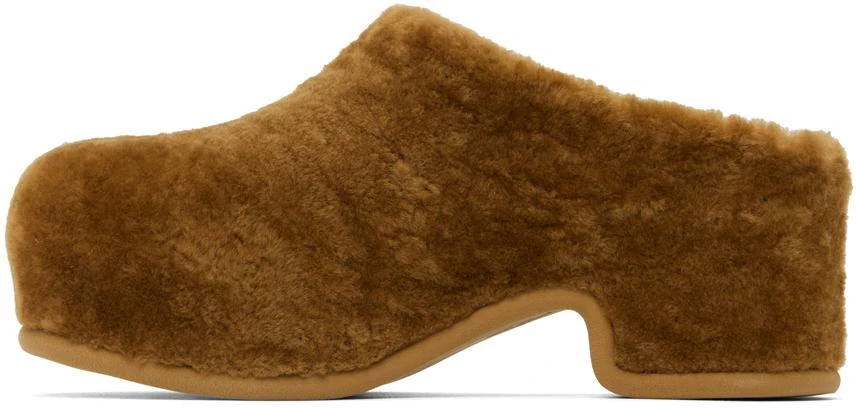 Dries Van Noten Tan Shearling Clogs 3