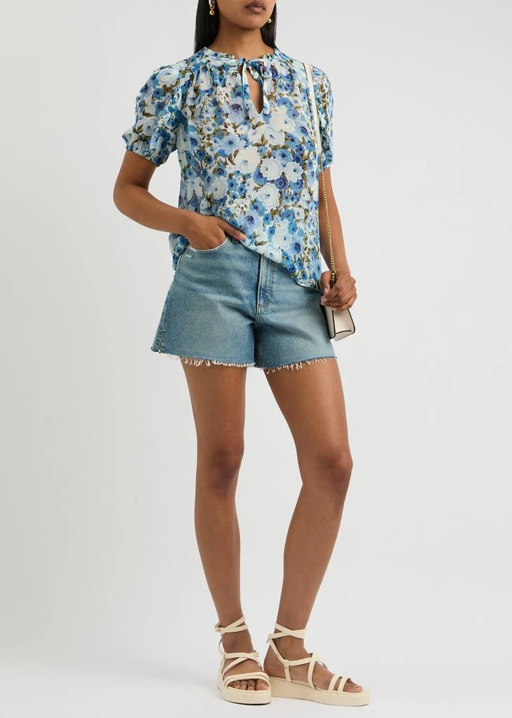 Paige Dandelion floral-print silk blouse  4