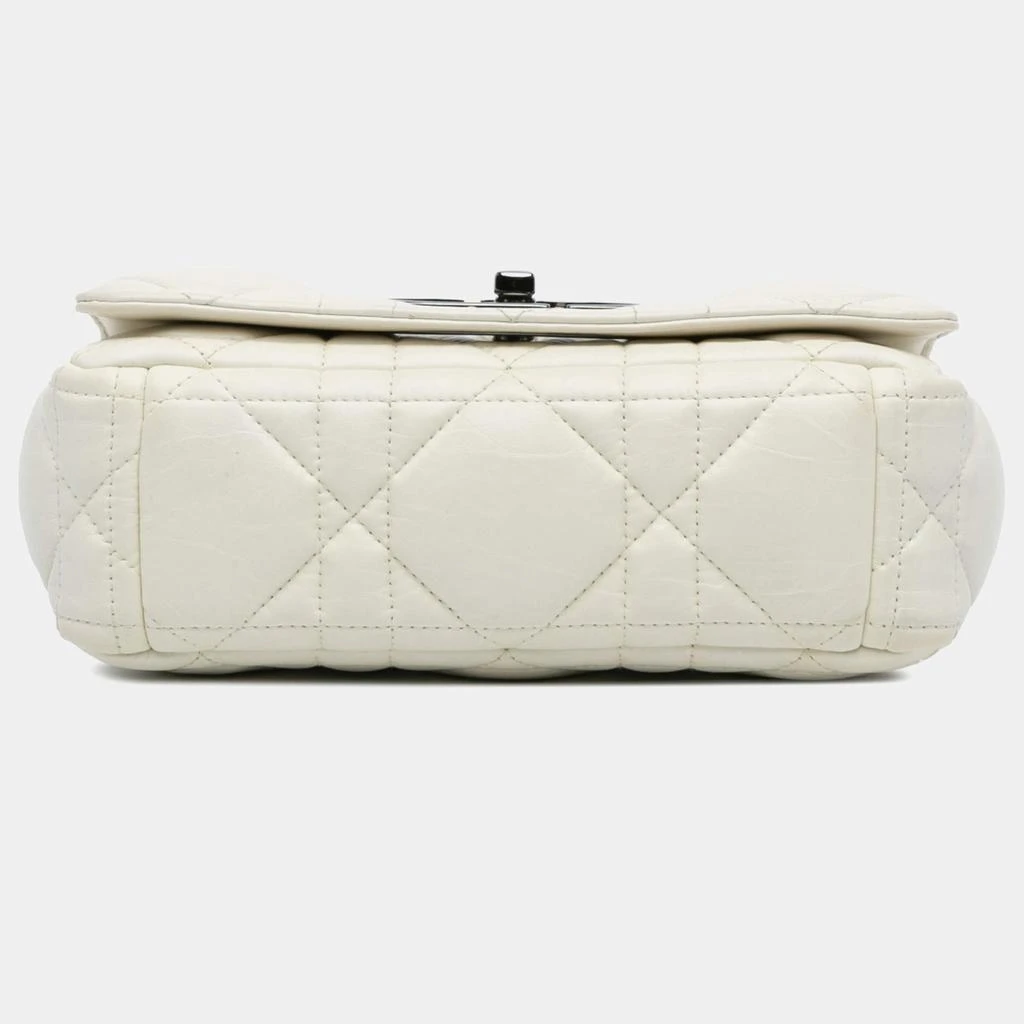 Dior Dior White Small Lambskin Macrocannage Caro Bag 3