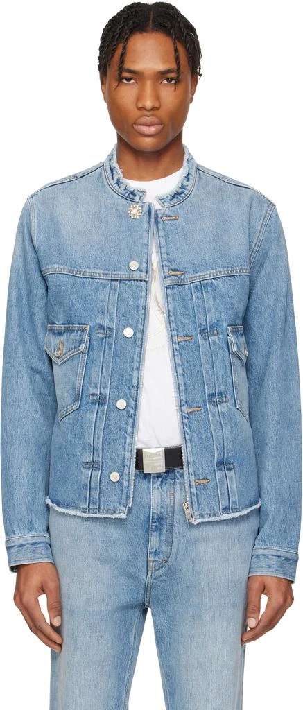 Givenchy Blue Reworked Biker Denim Jacket 1
