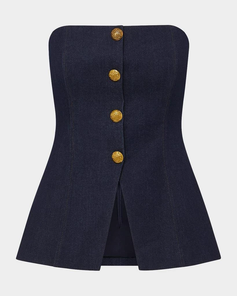 VERONICA BEARD Forman Strapless Denim Top 1
