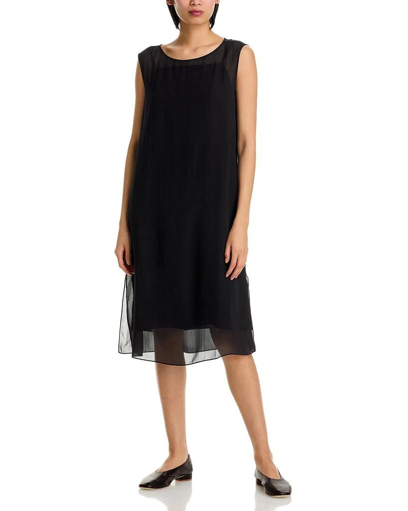 Eileen Fisher Bateau Neck Silk Dress 2
