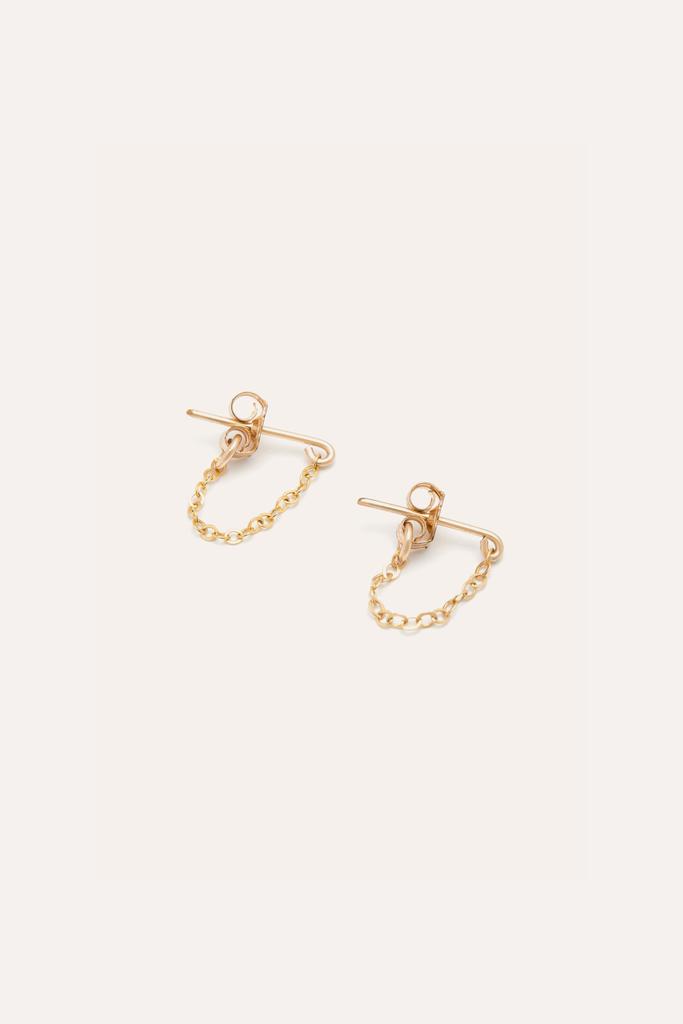 YAY Paris Boucles D'Oreilles Chaînette Essentiel - Or