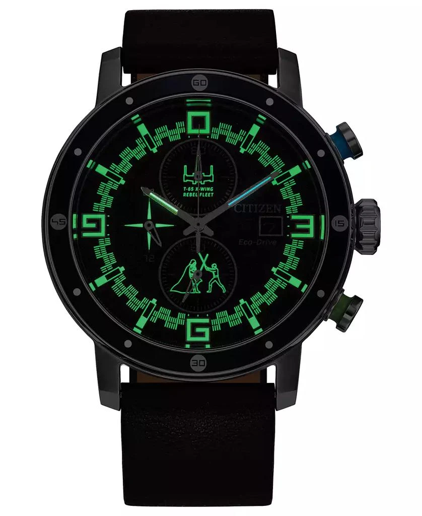 Citizen Eco-Drive Men's Chronograph Star Wars Luke Skywalker Brown Leather Strap Watch 44mm 4