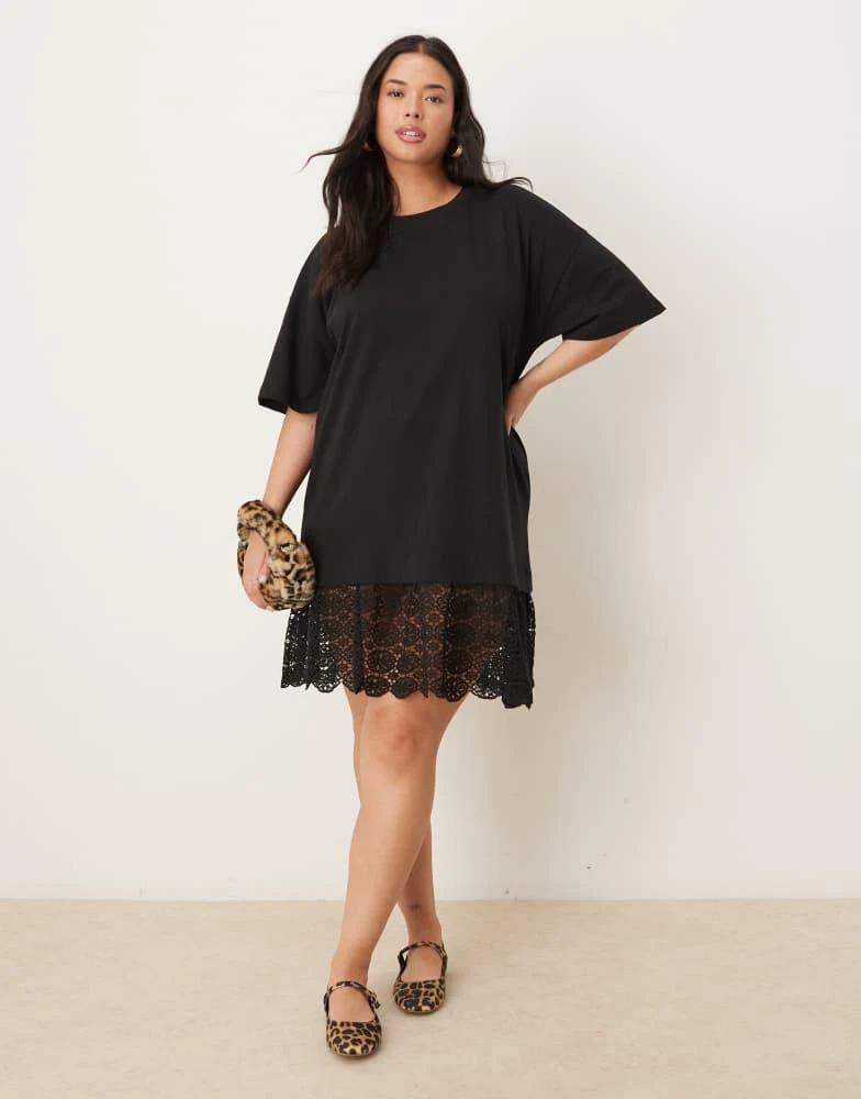 asos curve t shirt dress ASOS DESIGN Curve side ruched T-shirt midi dress in chocolate