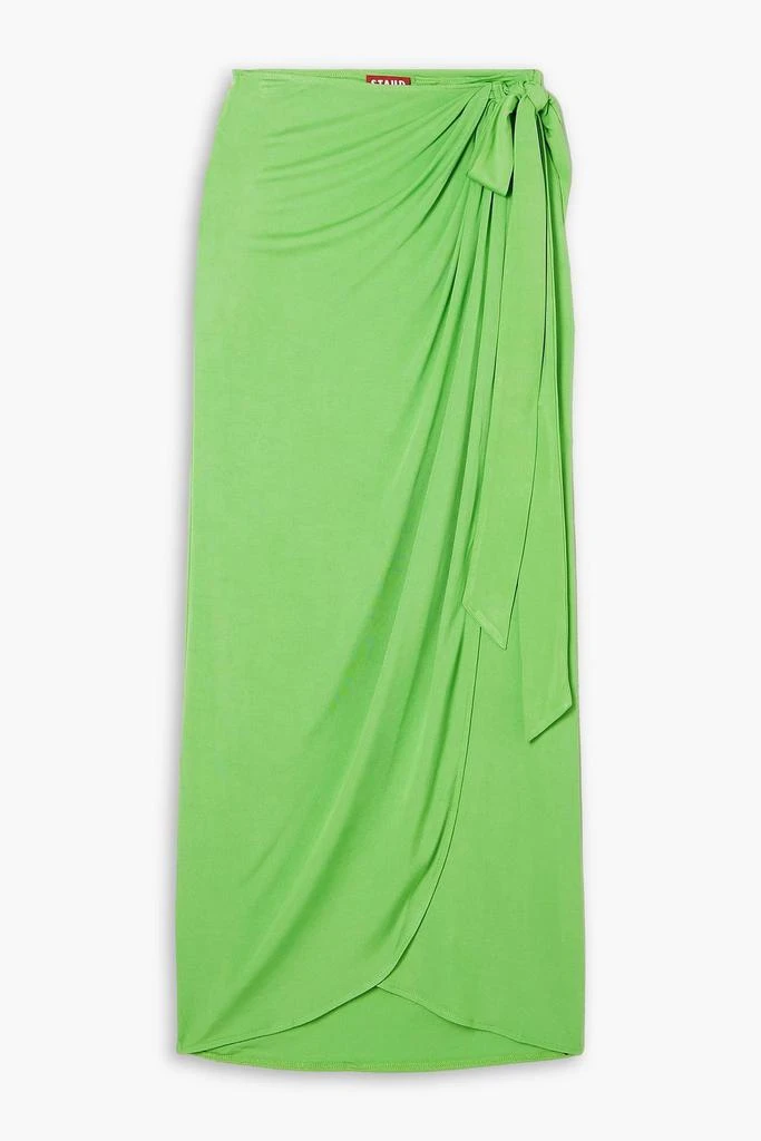 Staud Angelica draped jersey maxi wrap skirt 1