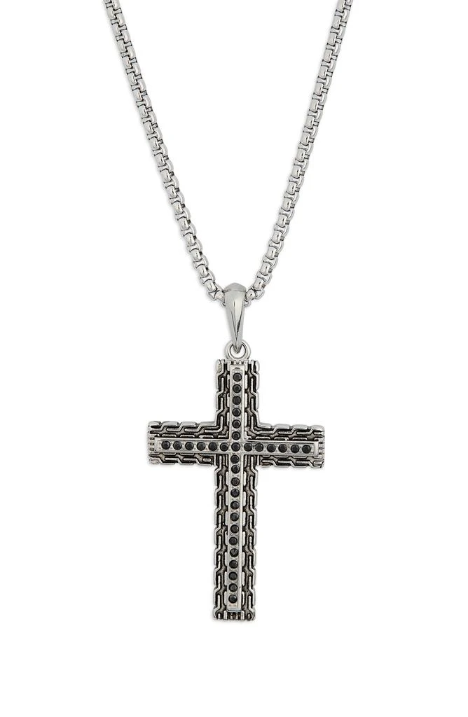 Nordstrom Men's Jet CZ Pavé Cross Pendant Necklace 1