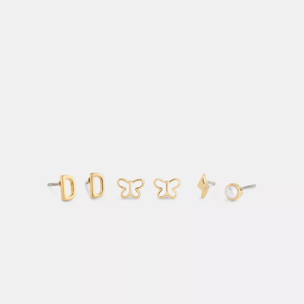 Coach Y Initial Stud Earrings Set 1