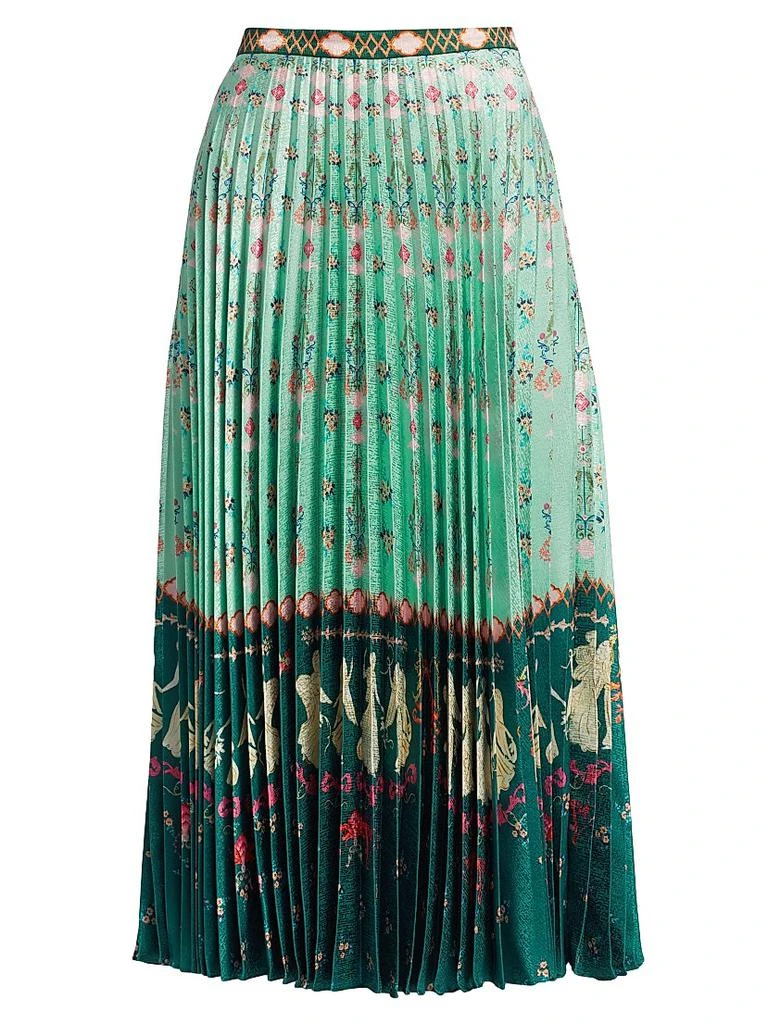 Saloni Kim Printed Pleated Midi-Skirt 1
