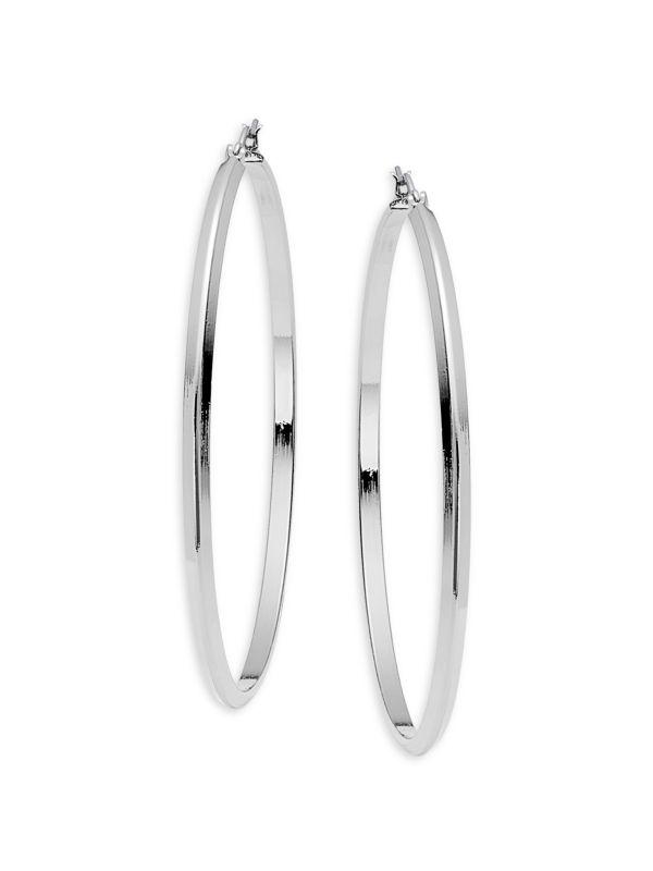 AVA & AIDEN Silverplated Hoop Earrings