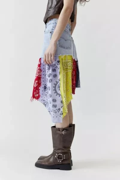 Urban Renewal Urban Renewal Remade Denim Bandana Hem Midi Skirt 4