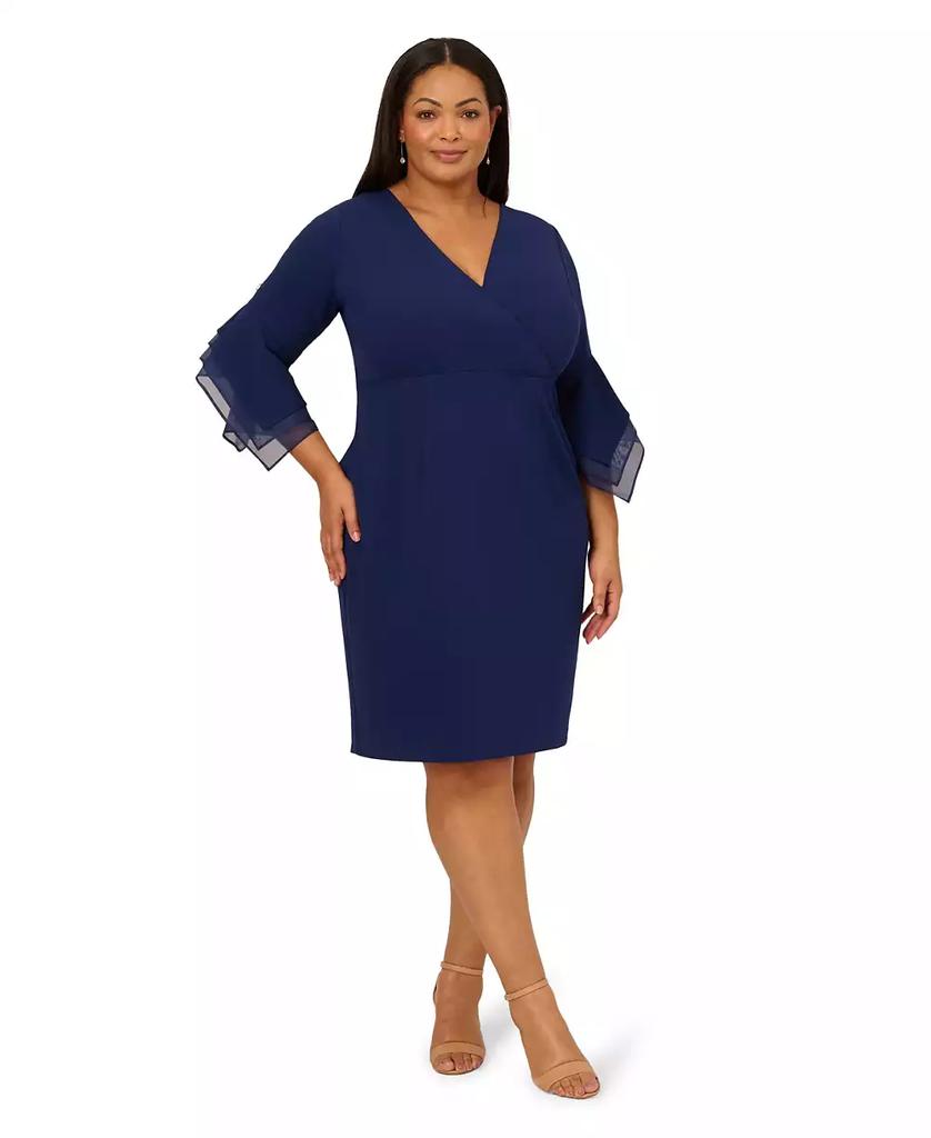 Adrianna Papell Plus Size 3/4-Sleeve Sheath Dress