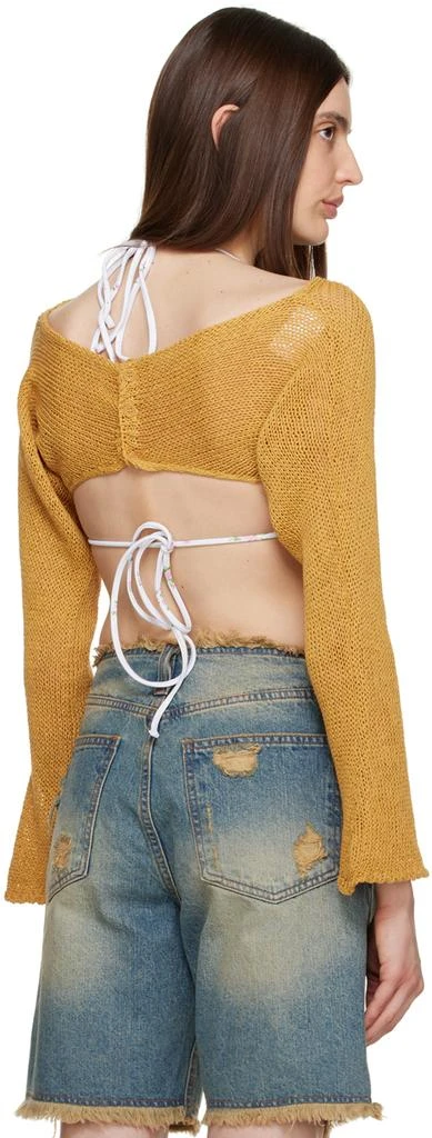 TheOpen Product Yellow Cropped Cardigan 3