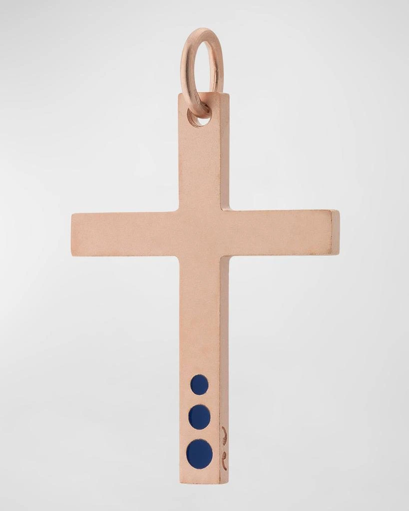 Marco Dal Maso Men
s Rose Gold Plated Cross Pendant with Enamel Dot Accents