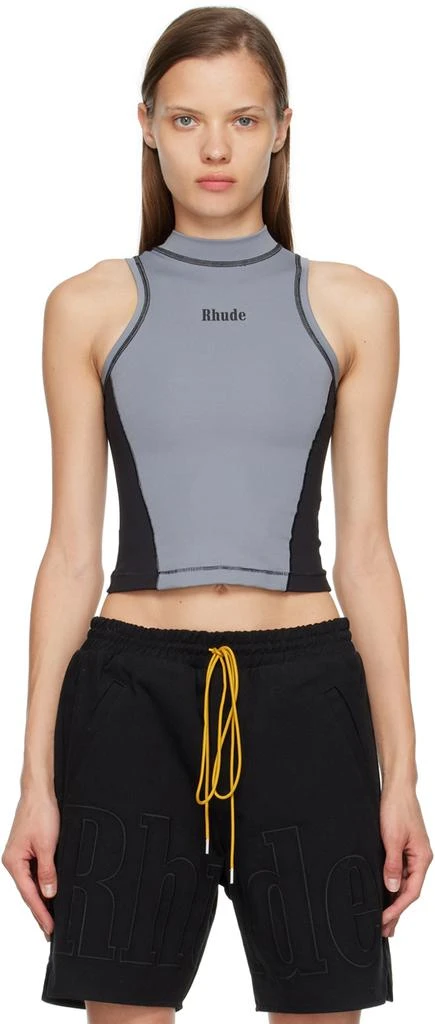 Rhude Gray Overlock Stitch Top 1