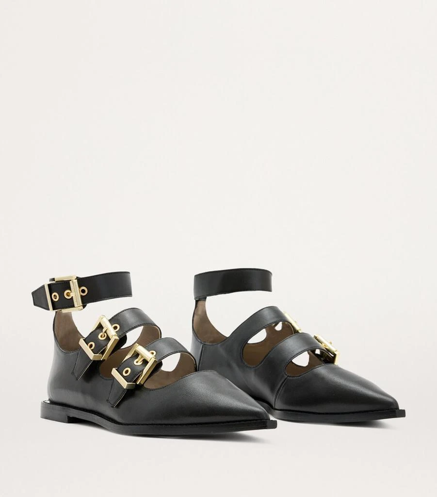 ALL SAINTS Leather Susan Buckle Flats 3