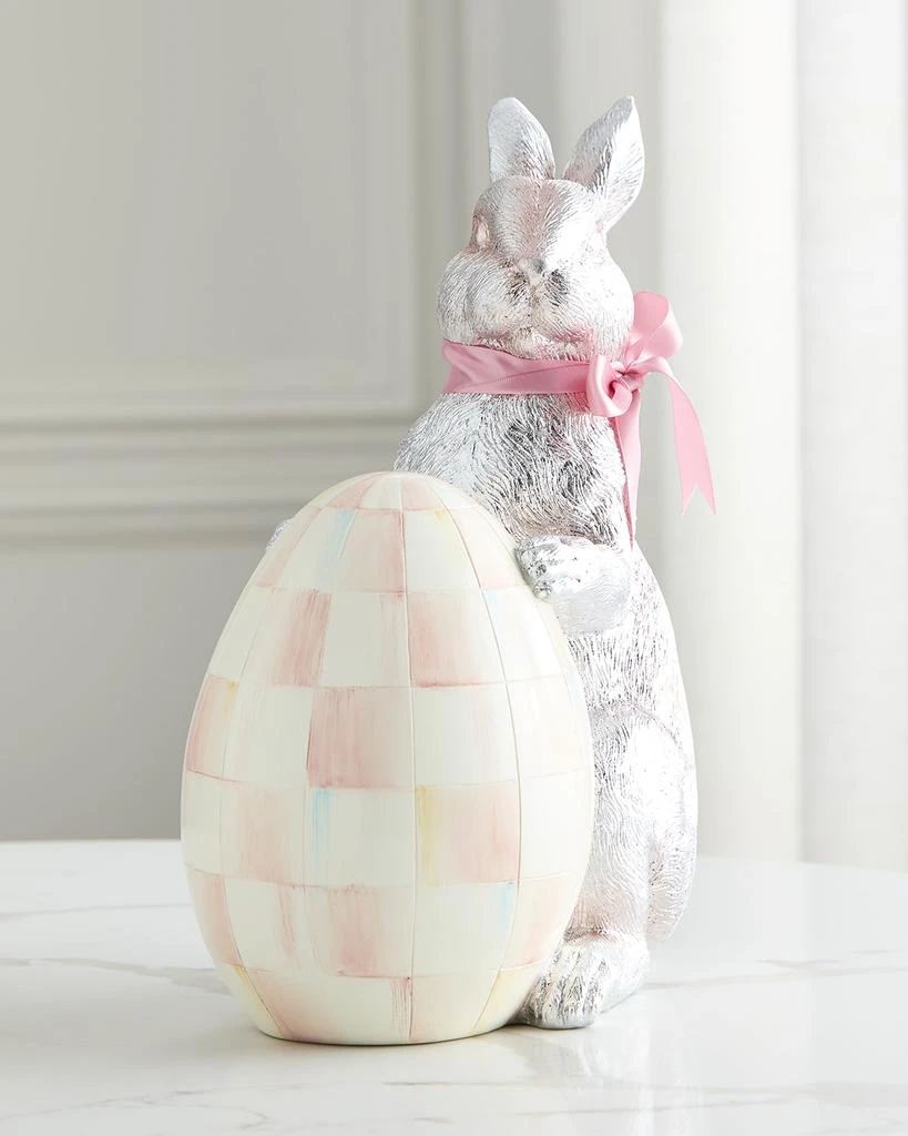 MacKenzie-Childs Rosy Check Silver Foil Bunny 3