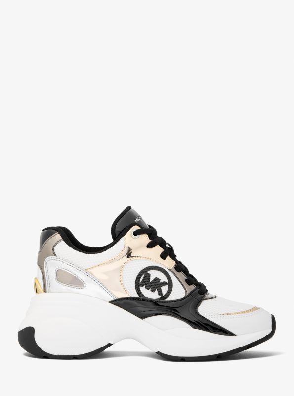 Michael Kors Zuma Metallic and Mesh Trainer
