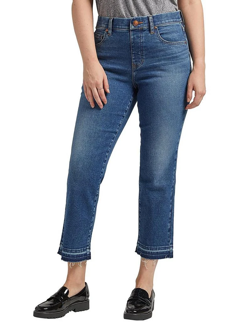 Jag Jeans Petites Valentina Womens High Rise Cropped Straight Leg Jeans 1