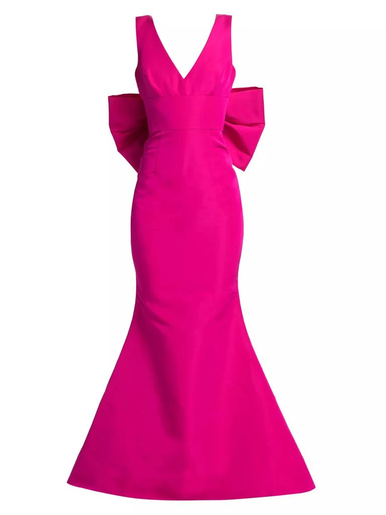 Alexia María Carlota Silk Bow-Embellished Mermaid Gown 1