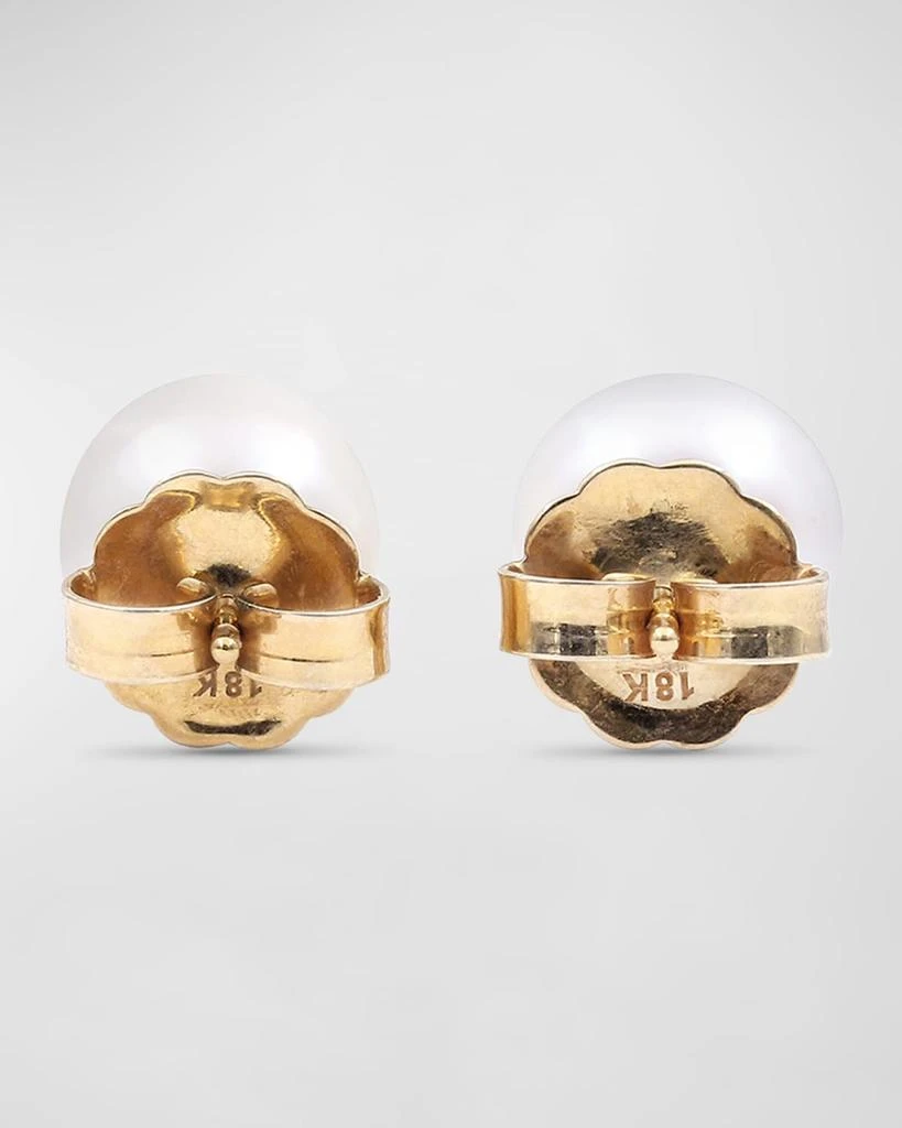 Stephen Dweck White Pearl and White Diamond Stud Earrings in 18K Gold 3