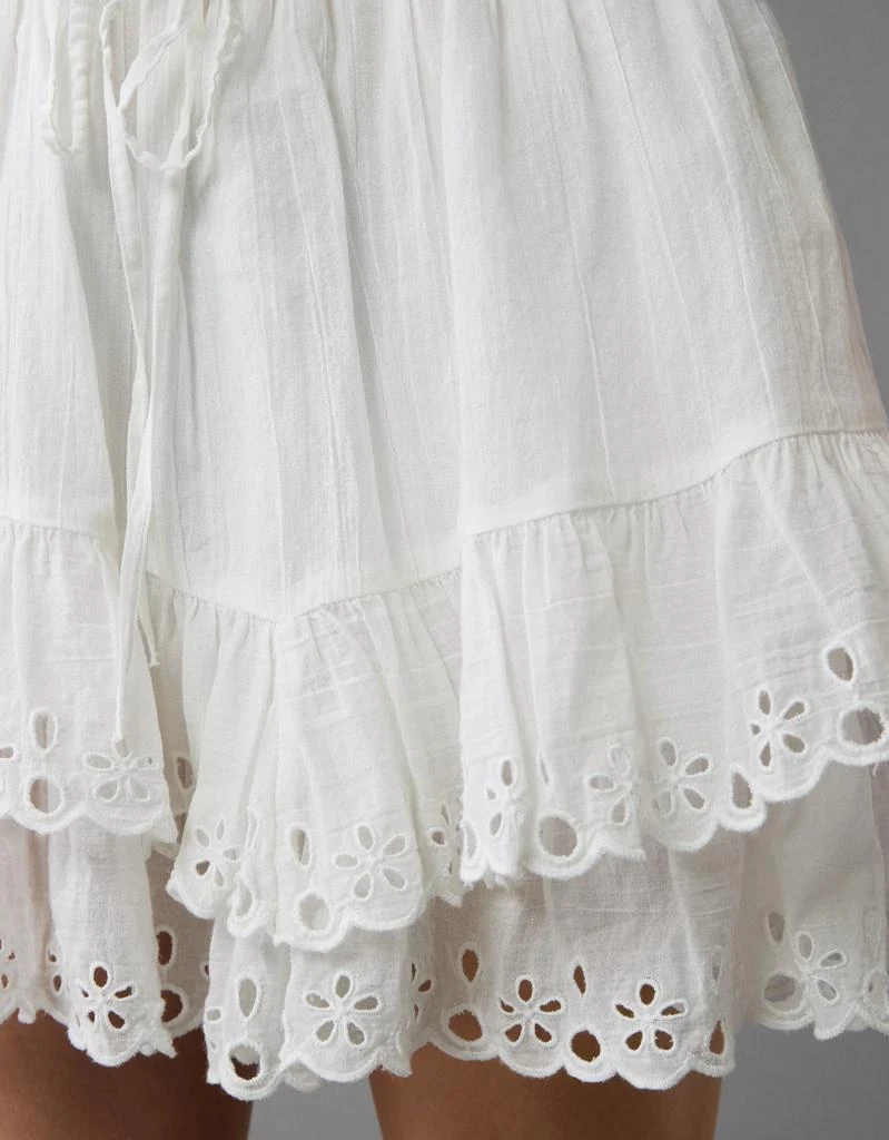AE AE High-Waisted Embroidered Ruffle Mini Skirt 6