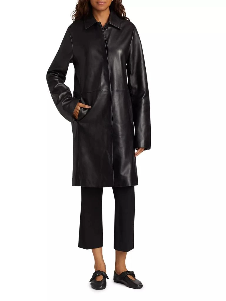 Loulou Studio Leather Knee-Length Coat 2