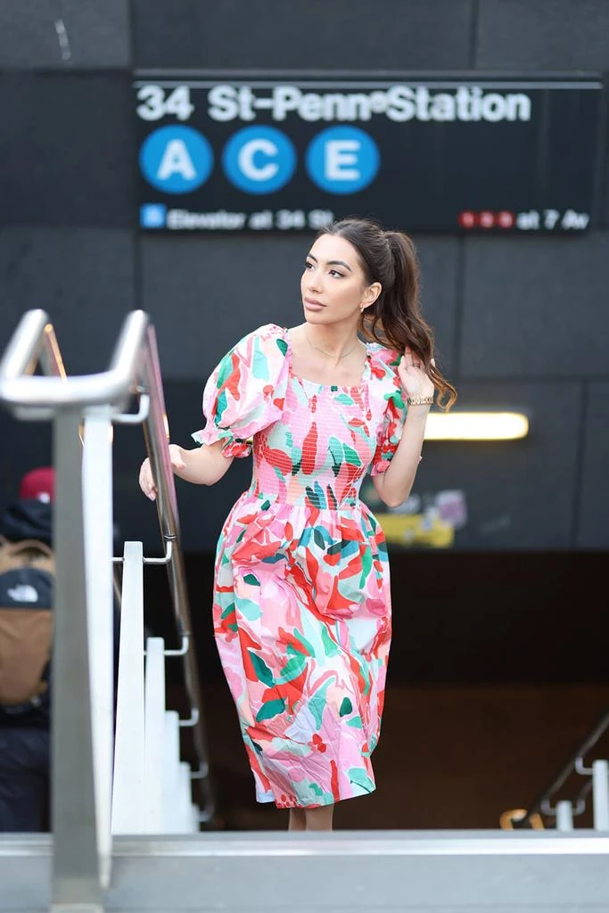 Jessie Zhao Marisa Watermelon Smocked Midi Dress 3