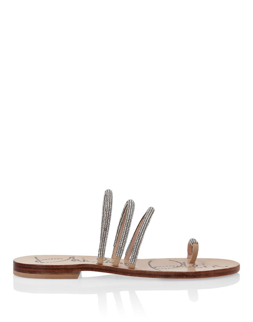 Philipp Plein Suede Sandals Flat Crystal