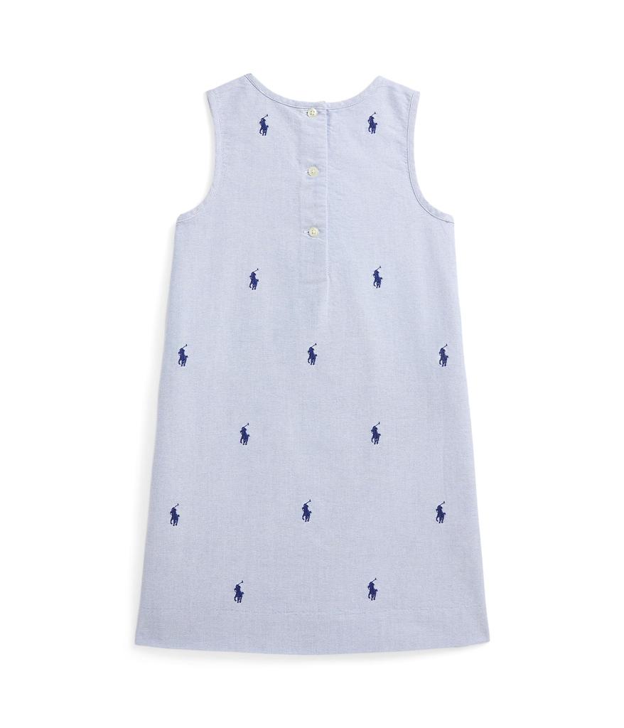 Ralph Lauren Polo Pony Cotton Oxford Dress (Toddler/Little Kid)