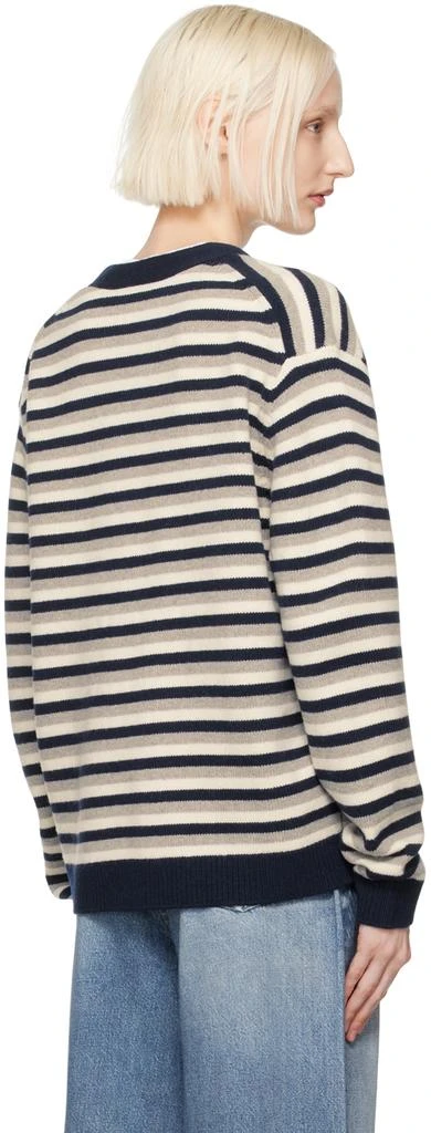 Maison Kitsune Navy & White Fox Head Comfort Cardigan 3