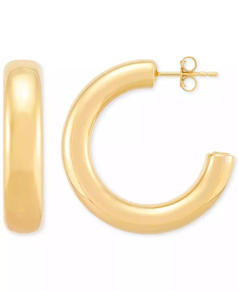Macy's High Polished Medium J Hoop Earrings in 14k Gold, 1-1/8" 1