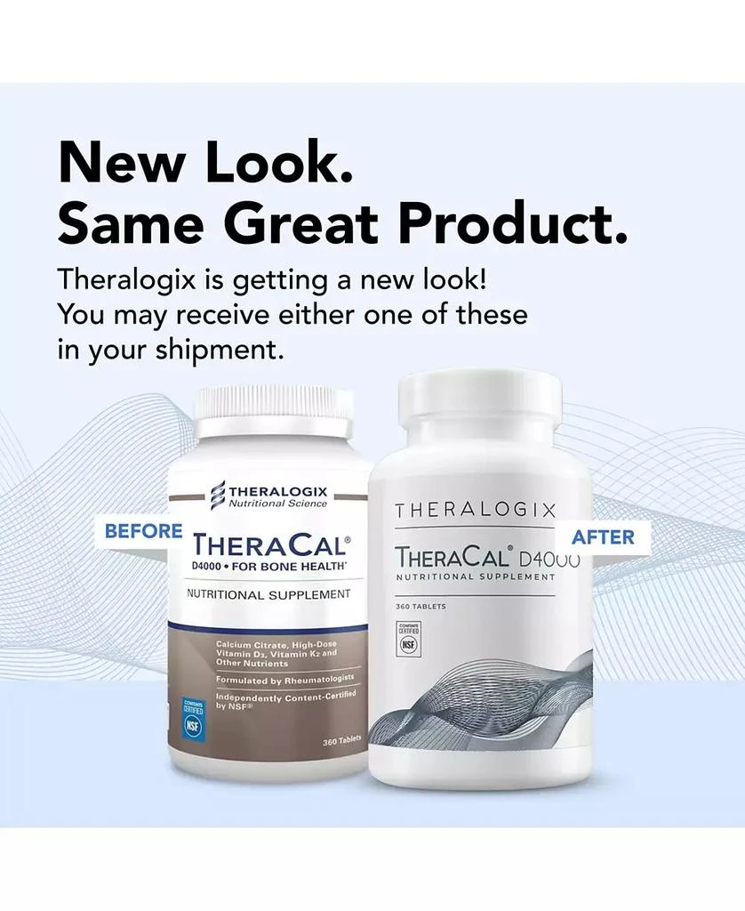 Theralogix TheraCal D4000 Bone Health Supplement with Calcium, Vitamins D3
K2, Magnesium 3
