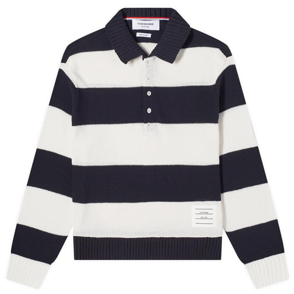 Thom Browne Thom Browne Rugby Stripe Knitted Polo Shirt