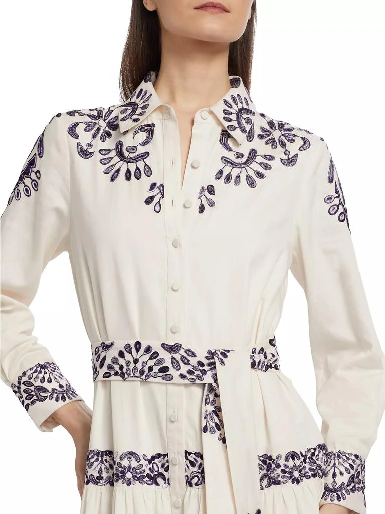 FIGUE Molly Embroidered Cotton Midi-Shirtdress 6