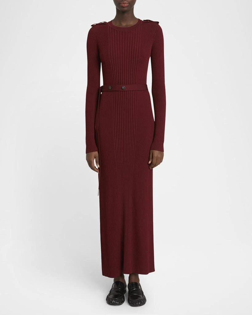 Proenza Schouler Lauryn Belted Silk-Viscose Knit Maxi Sweater Dress 2
