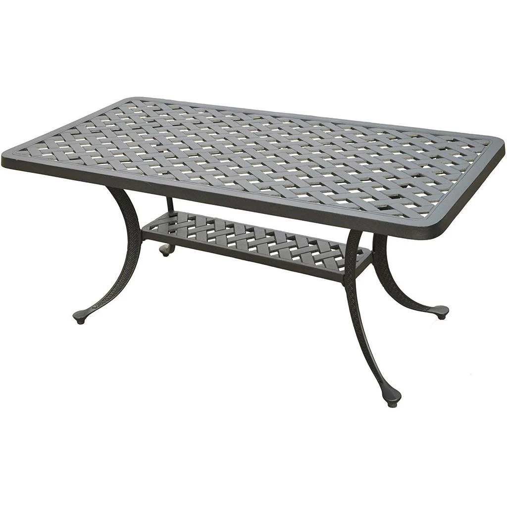 Hivvago Solid Cast Aluminum 21 x 42 inch Outdoor Patio Dining Cocktail Table - Charcoal