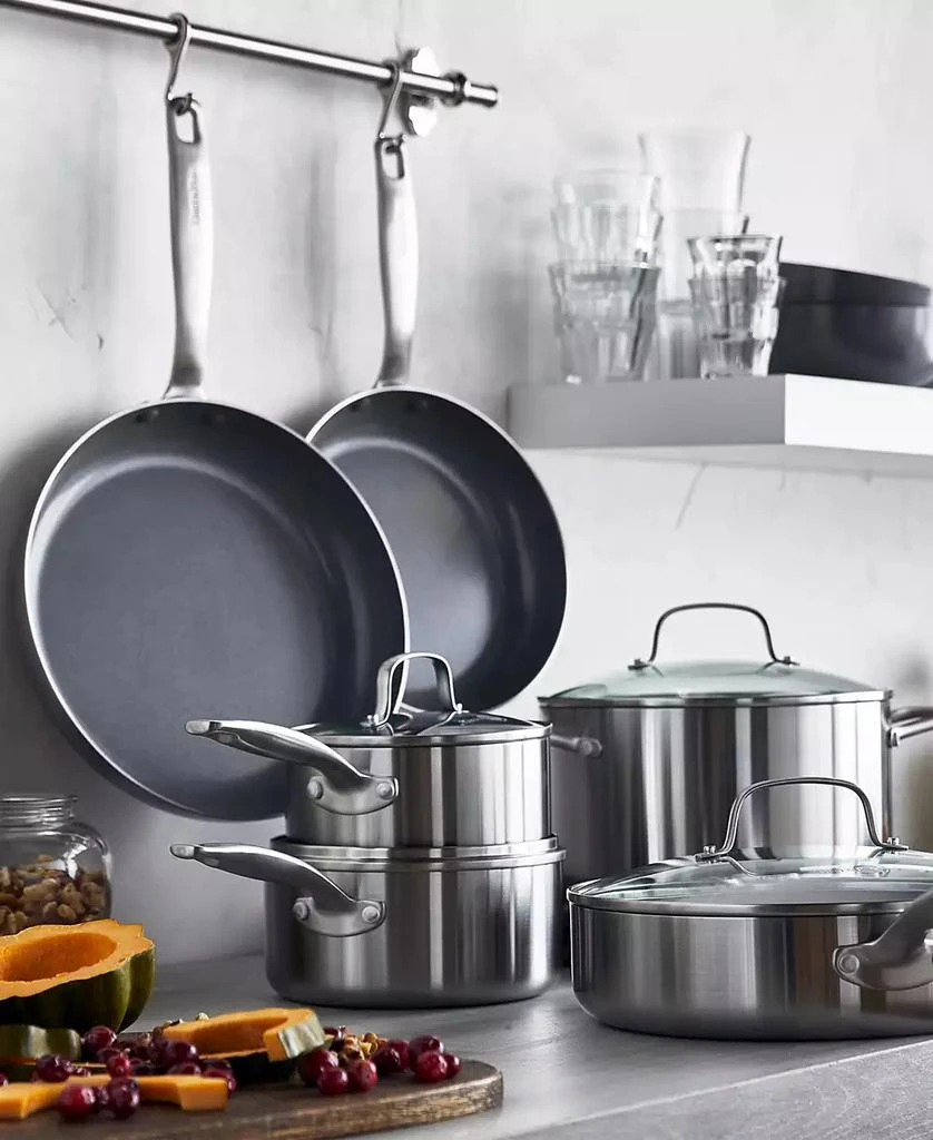 Greenpan Chatham Stainless Ceramic Nonstick 12-Pc. Cookware Set 8