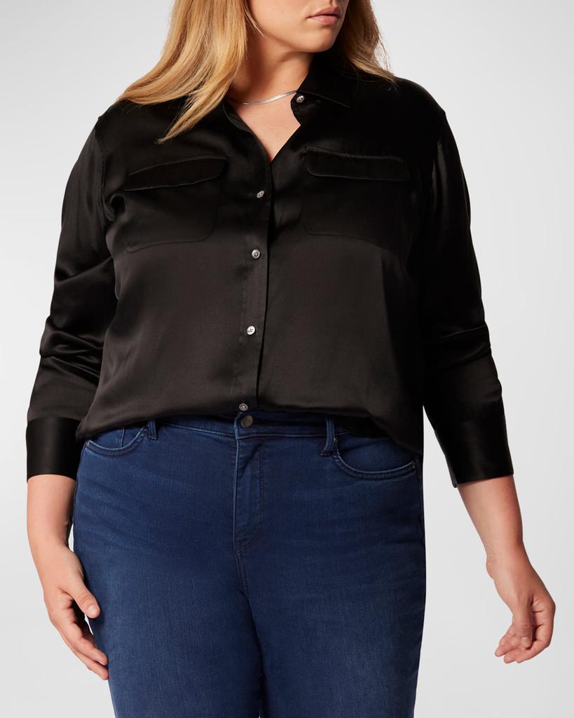 Equipment Plus Size Signature Button-Down Silk Shirt