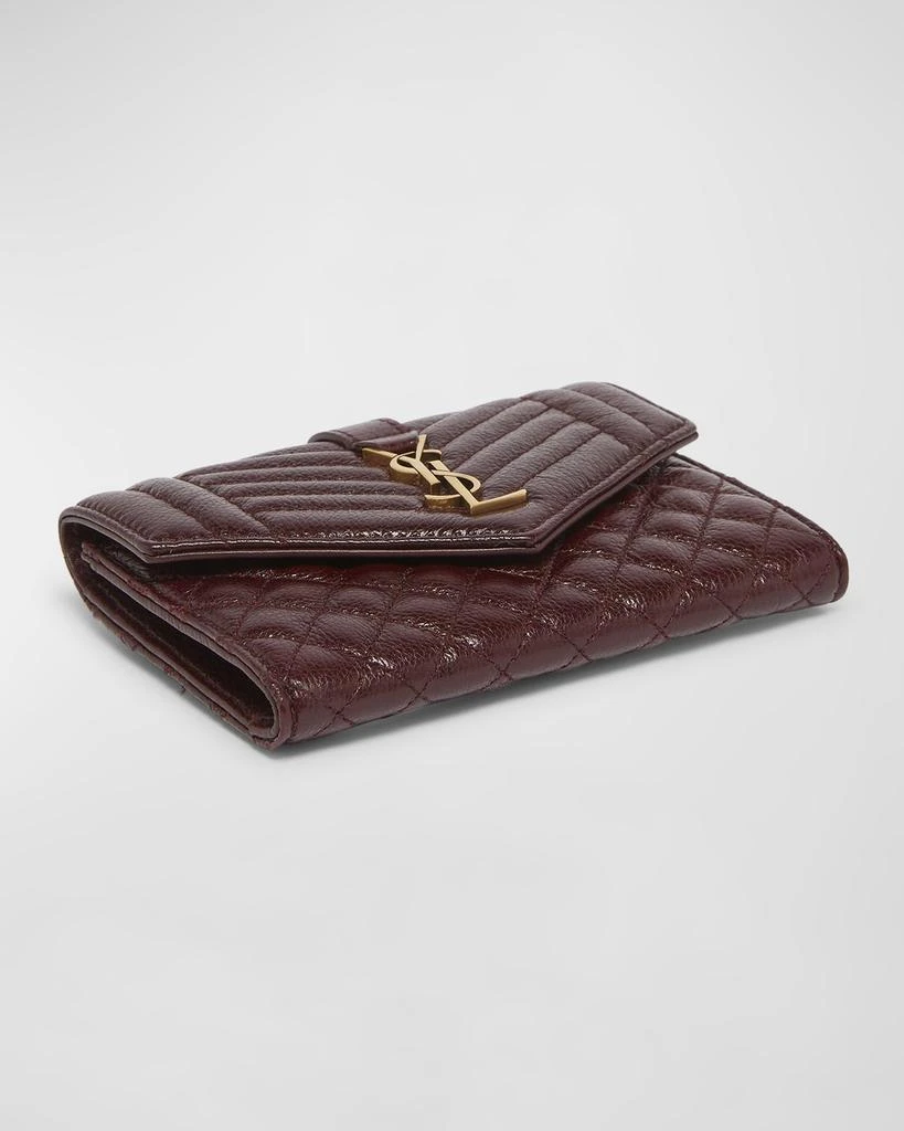 Yves Saint Laurent Small YSL Envelope Flap Wallet in Quilted Leather 2