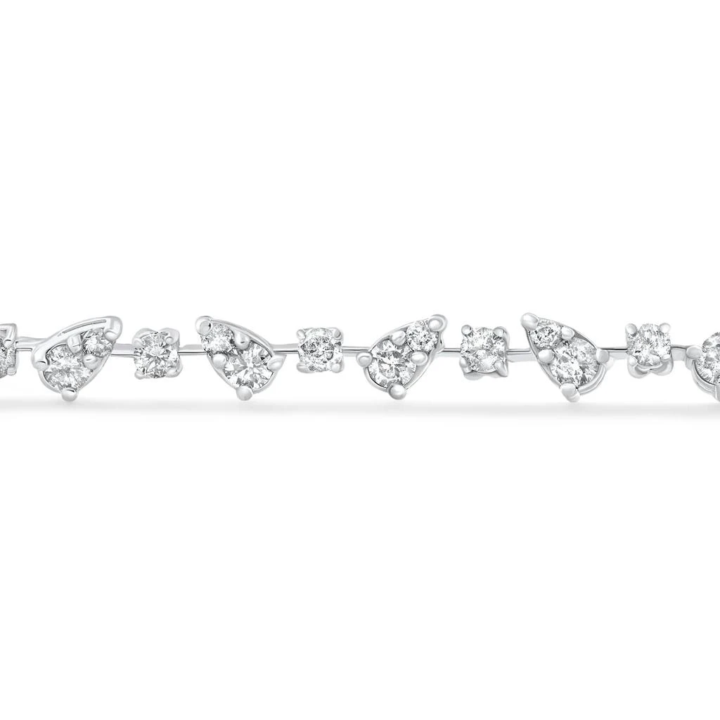 Pompeii3 3.43Ct 14k White Gold Natural Real Diamond Pear Frame Tennis Bracelet 7" Women
s 3