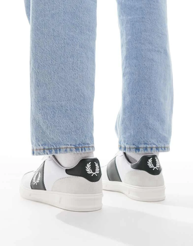 Fred Perry Fred Perry B4 leather and suede trainers in white 5